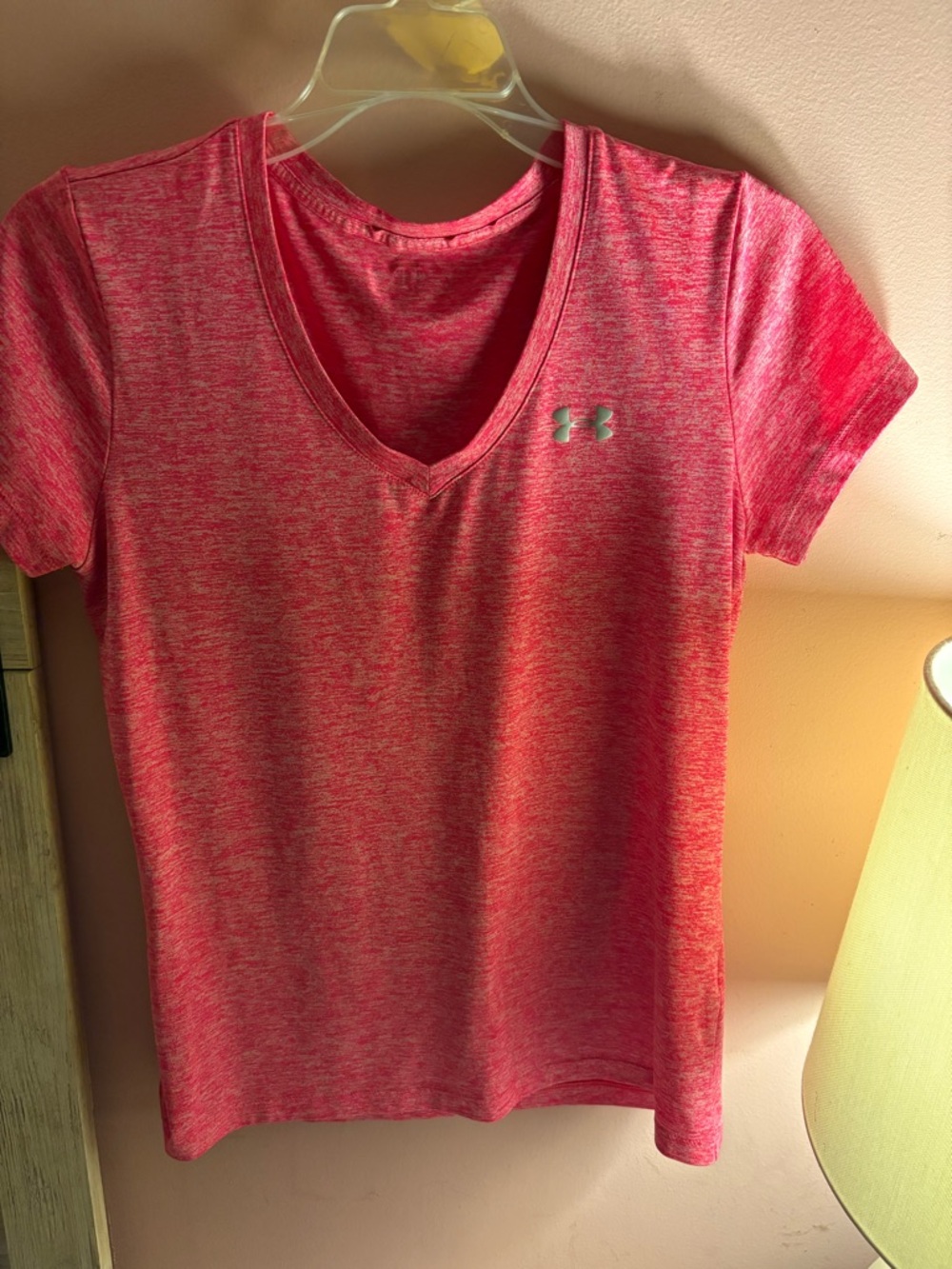 Under Armour Women's Heathered Coral Pink V-Neck Training Tee